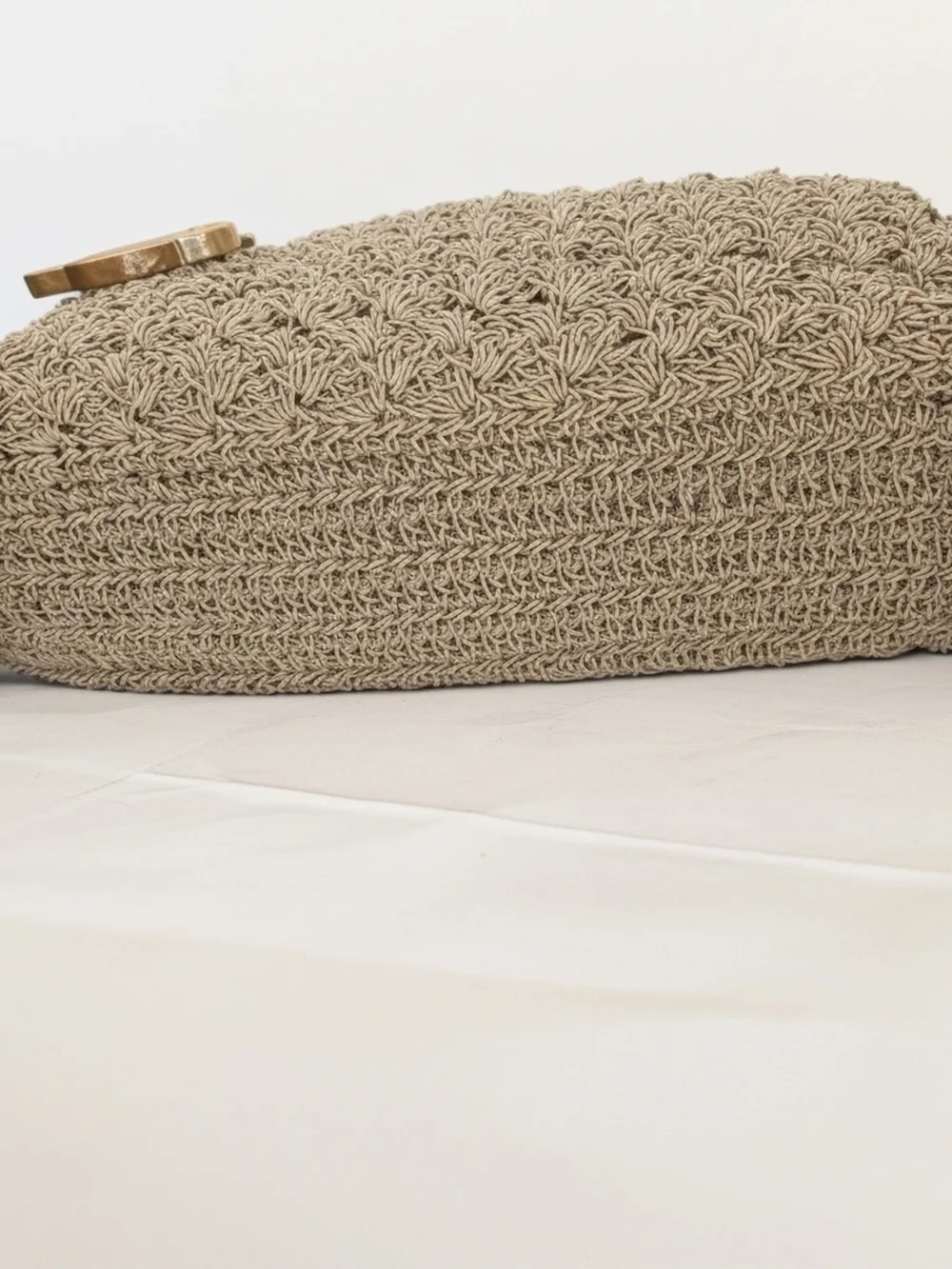 Braided Straw Shoulder Bag with Tan Leather Straps